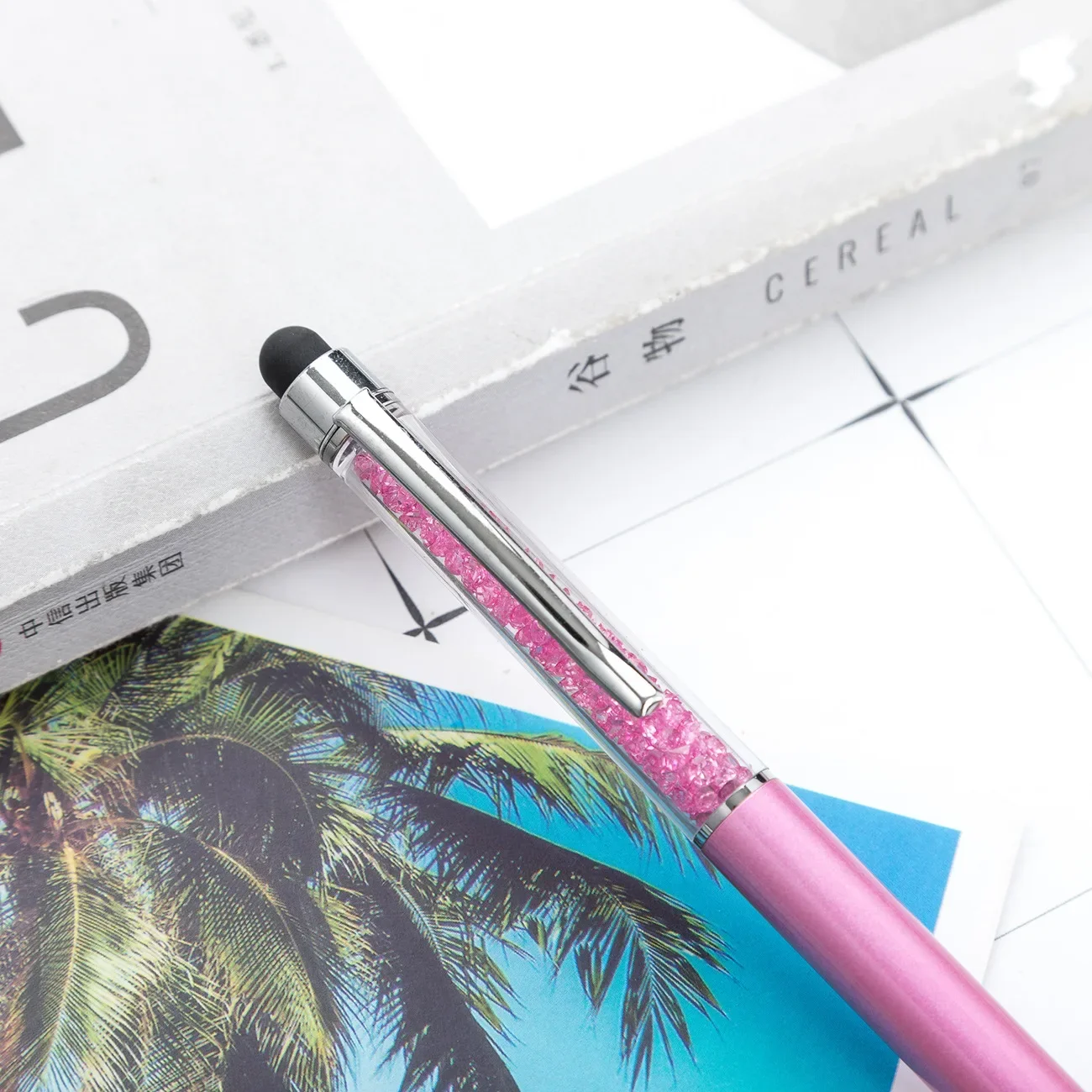 A30PCS Rotating Crystal Metal Ballpoint Pen Touch Screen Ballpoint Pen Metal Pen