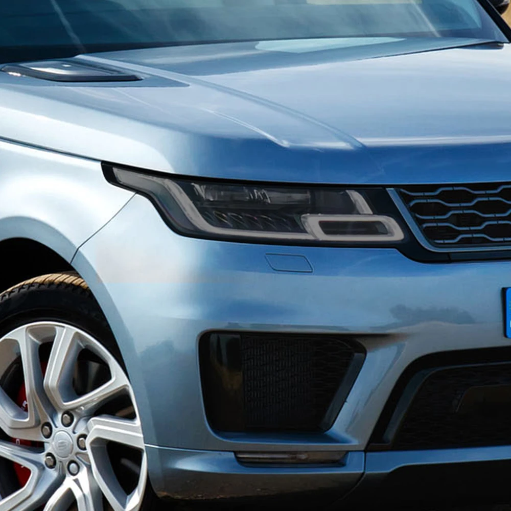 Für Range Rover Sport L46 L494 Hochglanz Rauchschwarz Vorgeschnittene Scheinwerferschutzfolie TPU PPF Kit Kratzfeste Vinylfolie – Detail 2