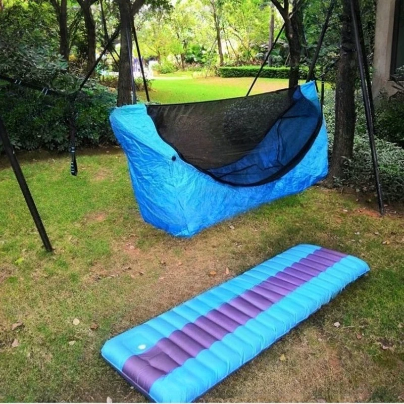 Outdoor mosquito net hammock, inflatable pad, breathable shade and sun protection
