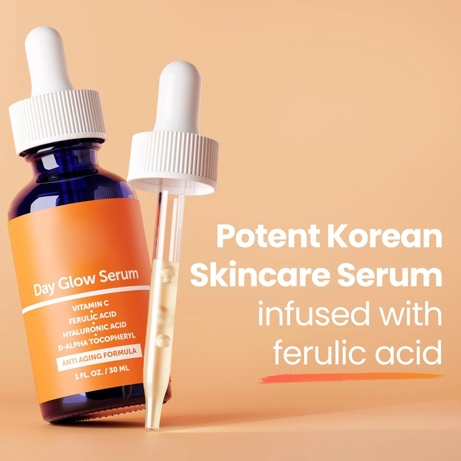 Korean Skin Care 20% Vitamin C Serum for Face + CE Ferulic, C E Ferulic Vit Facial Oil for Anti Aging K Beauty Glow C+E Skincare view 3