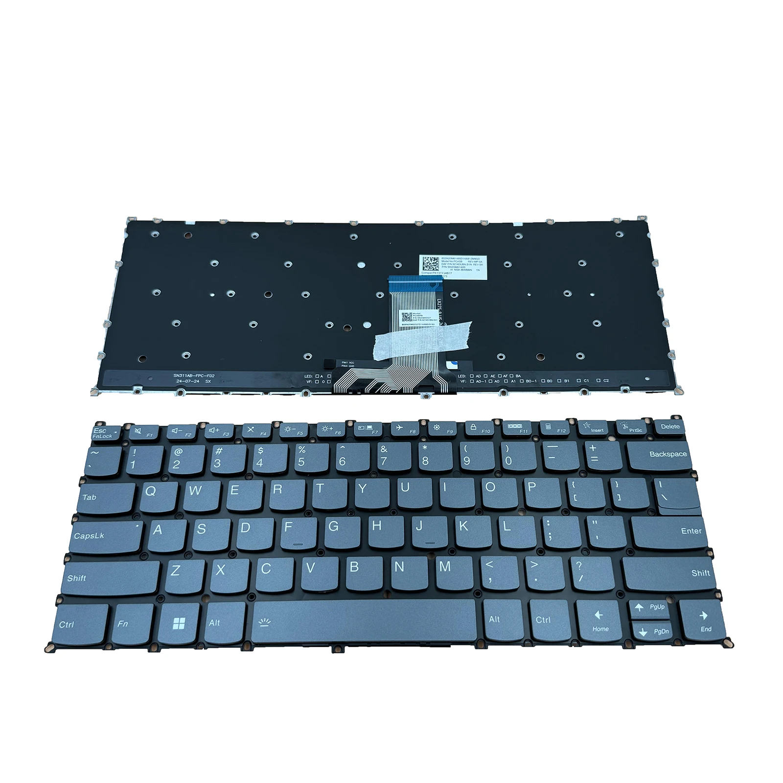 New for Lenovo Yoga 7 14IRL8 Type 82YL / 7 14ARP8 Type 82YM Grey US Backlit Keyboard