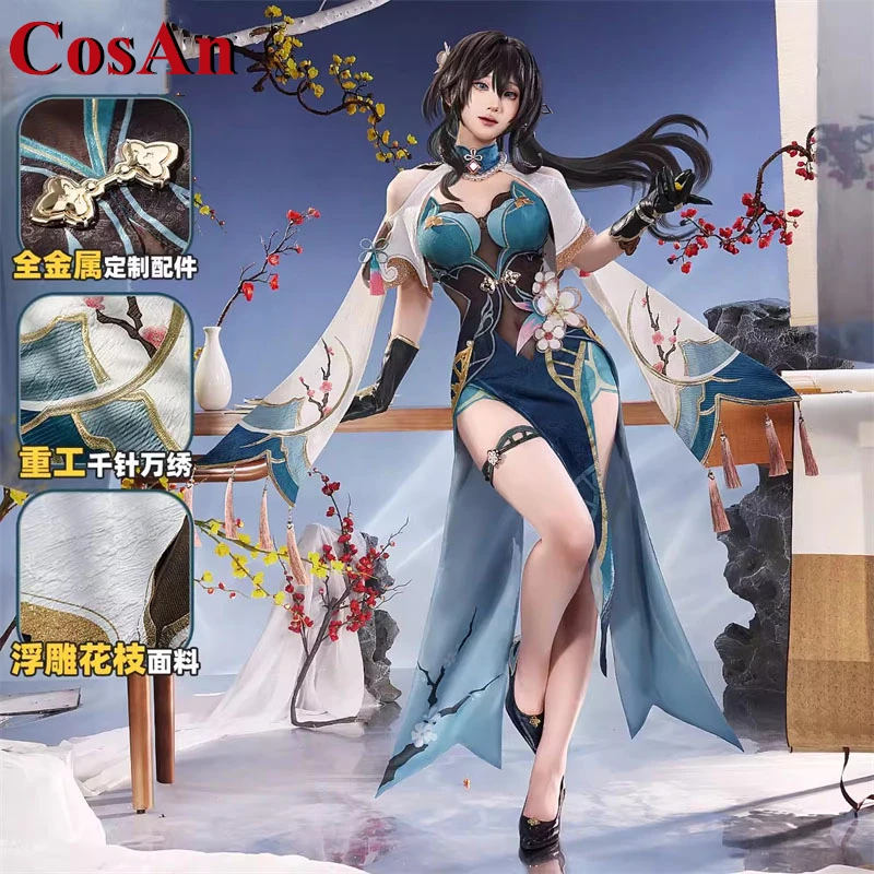 

CosAn Game Honkai: Star Rail Ruan Mei Cosplay Costume Gorgeous Elegant Sweet Uniform Dress Activity Party Role Play Clothing