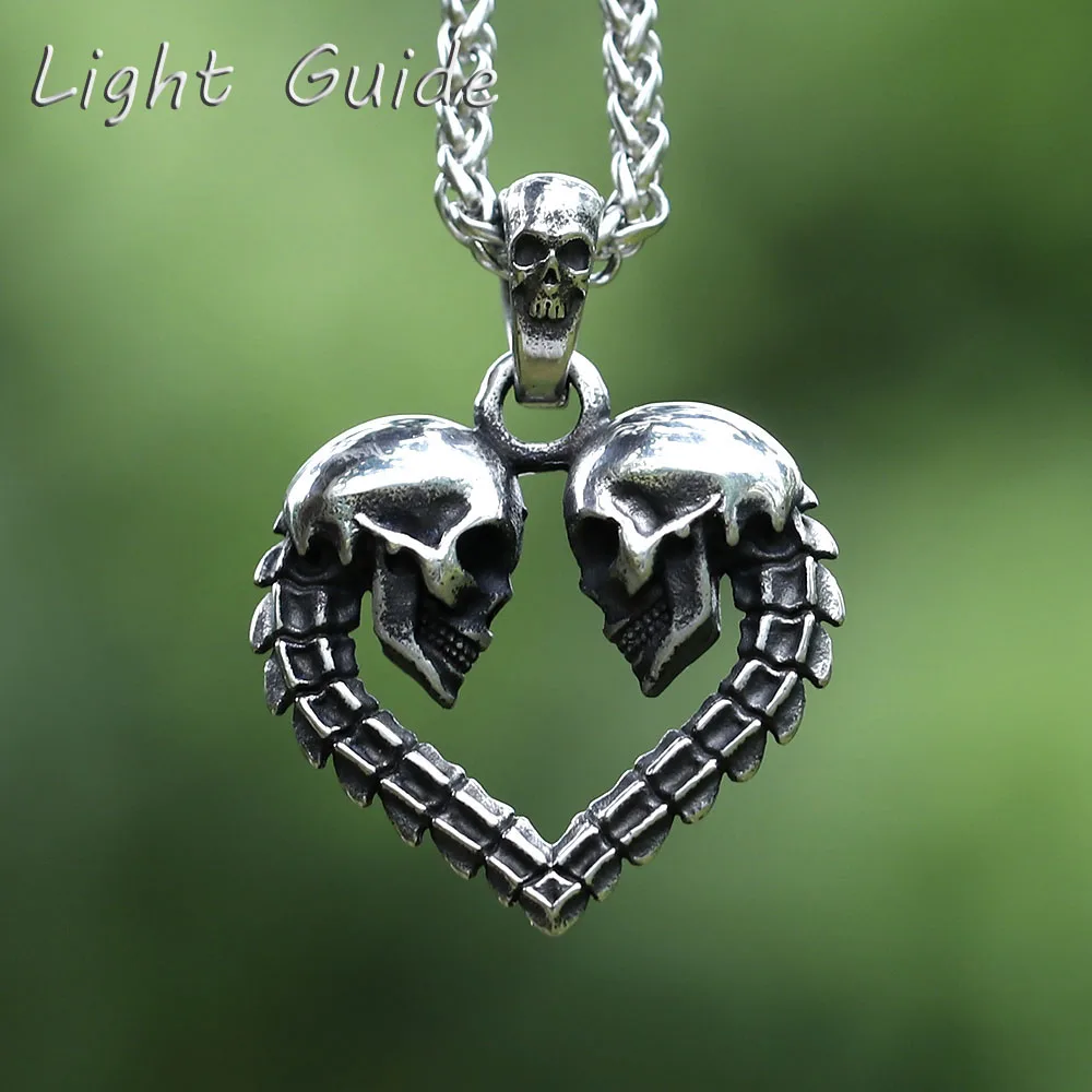 2022 NEW Men's 316L stainless-steel Love skeleton Pendant Necklace fashion Vintage punk fashion jewelry Gift free shipping