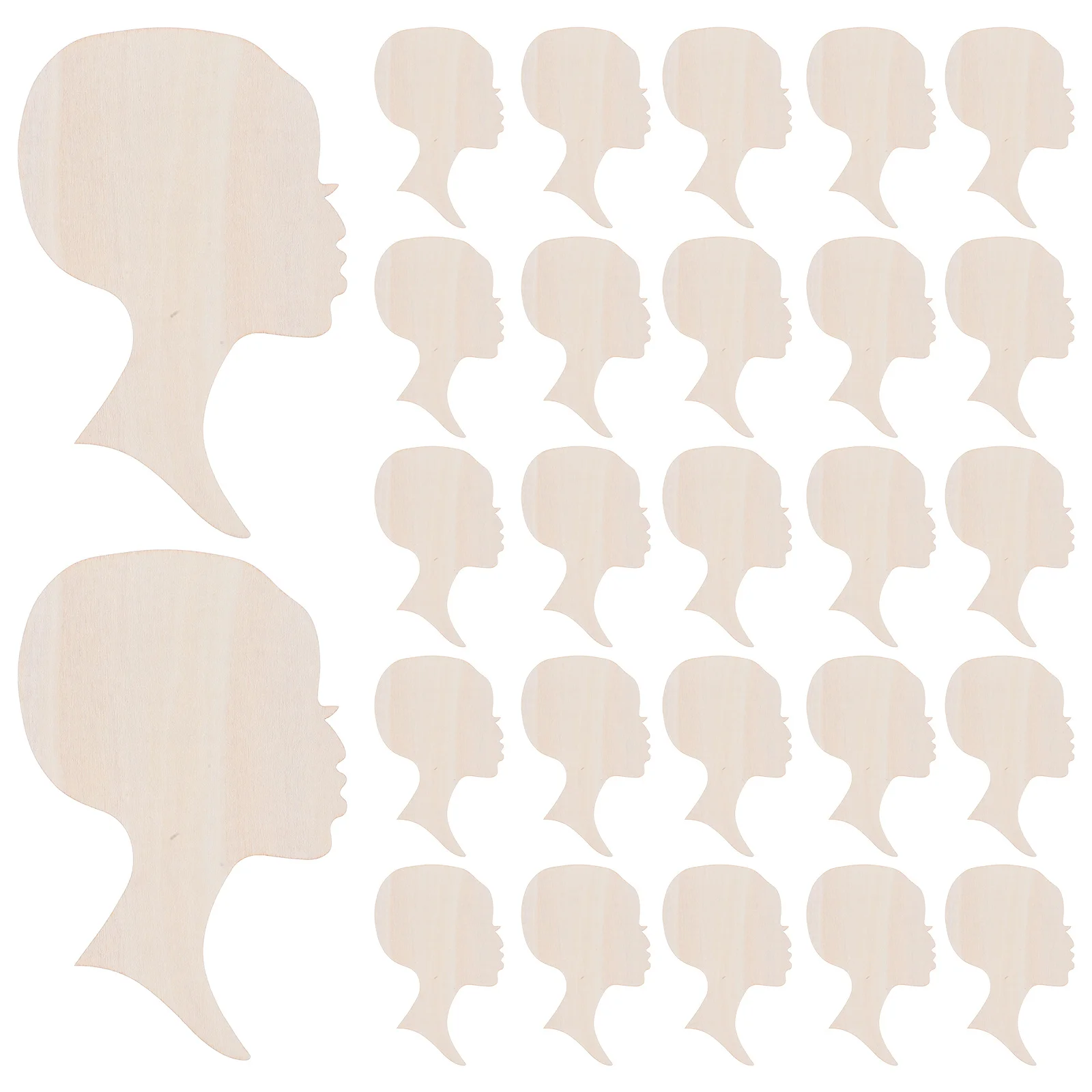 

12Pcs African Woman Head Wood Cutouts Blank Wooden Slices DIY Crafts Gifts for Women Crafts for Women Head Cutout