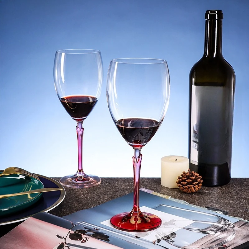 Set regalo con bicchiere di vino rosso in cristallo, calice di alto valore, souvenir di nozze con bicchiere di vino di fascia alta