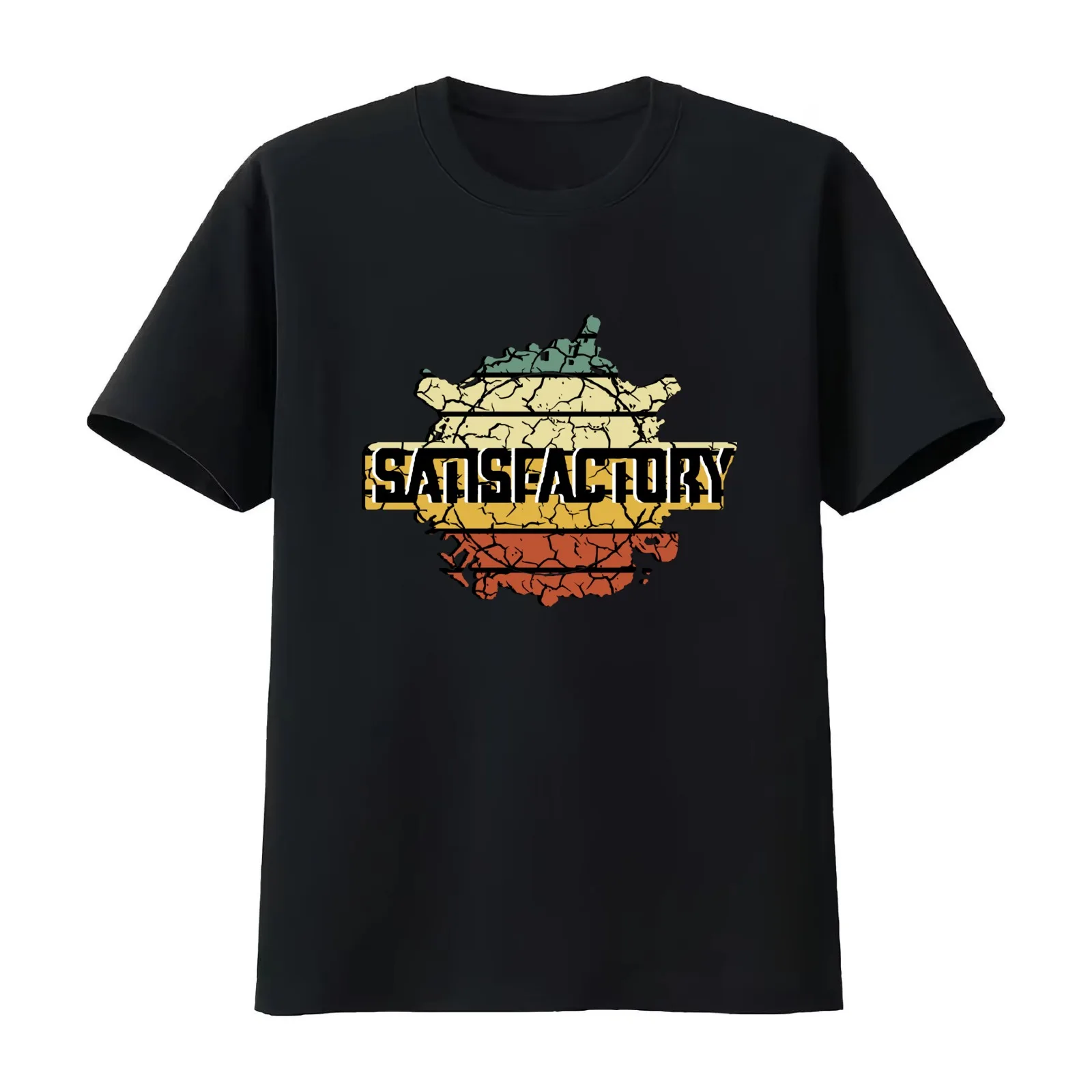 satisfactory T-Shirt Summer Casual Cotton Tee Oversized Streetwear Tops Vintage Graphic Print Loose Fit Short Sleeve