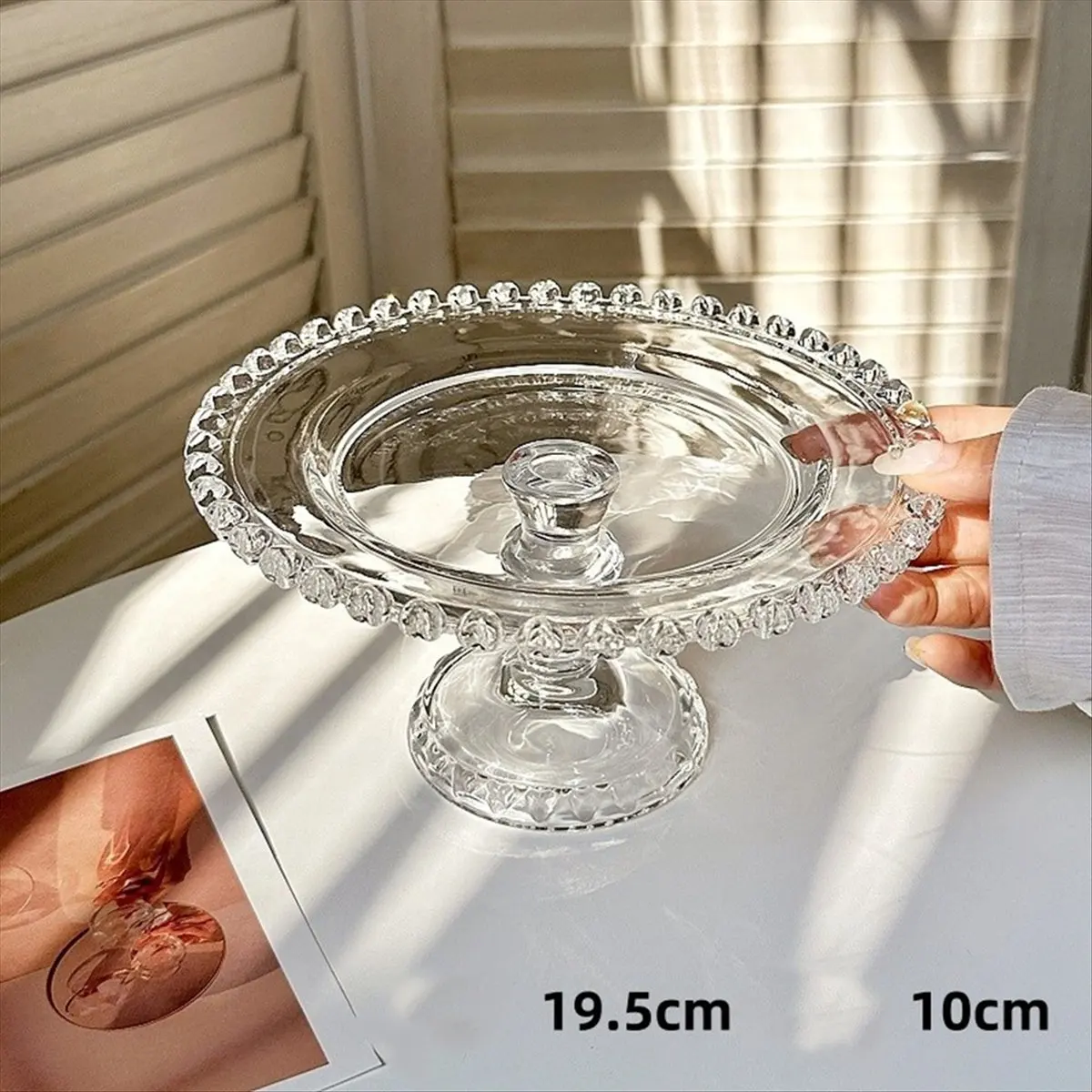 NEW Breakfast Plate Glass Delicate Cake Tableware Home Snacks Fruit Plate Afternoon Tea Treat Plate