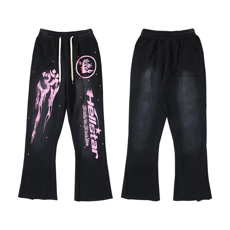 

High Quali HEII Hell Star Bell Bot Flared Cuffed Waed Vintage Sweatpants Youth Trendy Cotton Bla Long Trousers