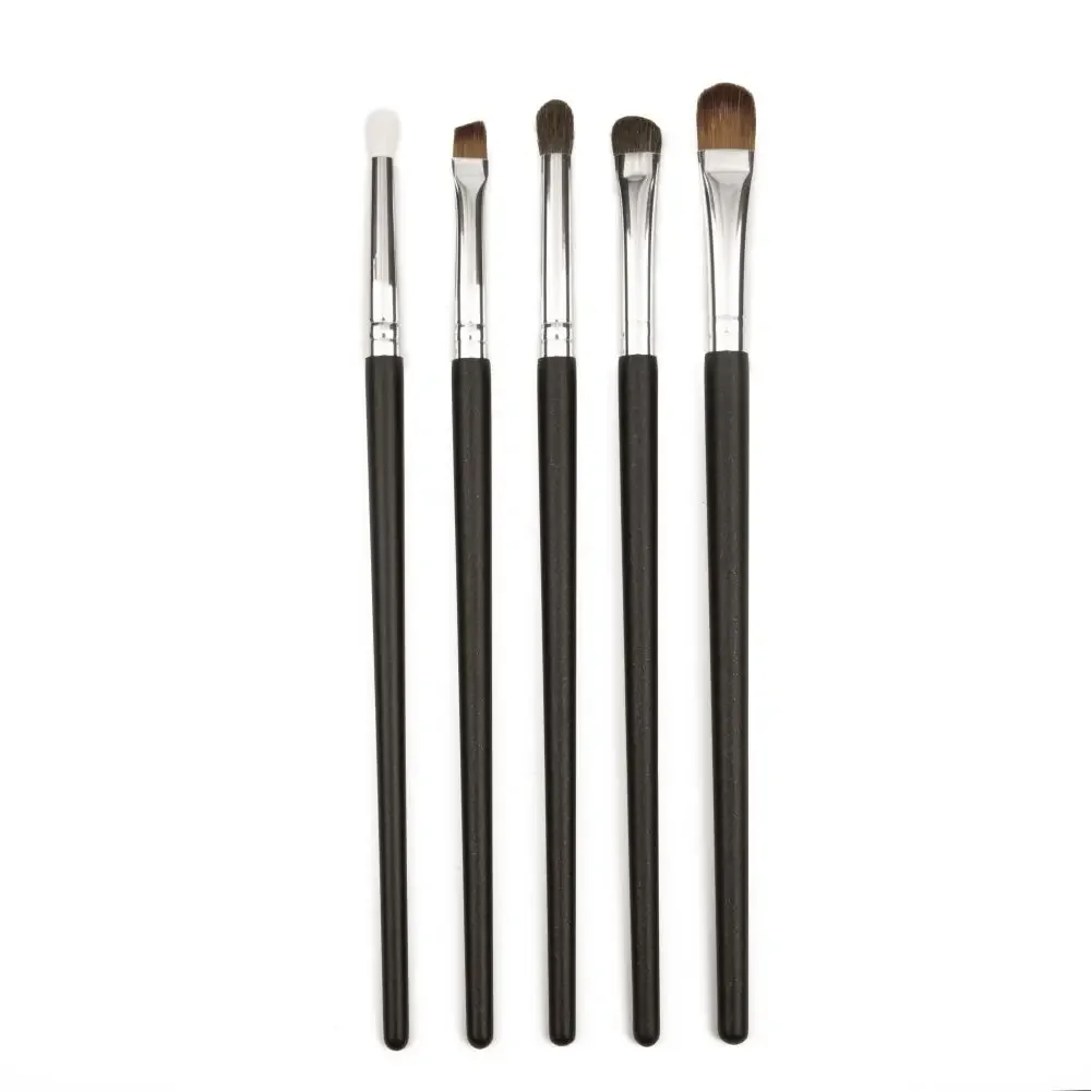 SHINEDO 5 Pcs Tapered Crease Blending Goat Horse Hair Angled Eyeshadow Eyebrow Cosmetic Kit Smudge Eyebrow Concealer Brushes