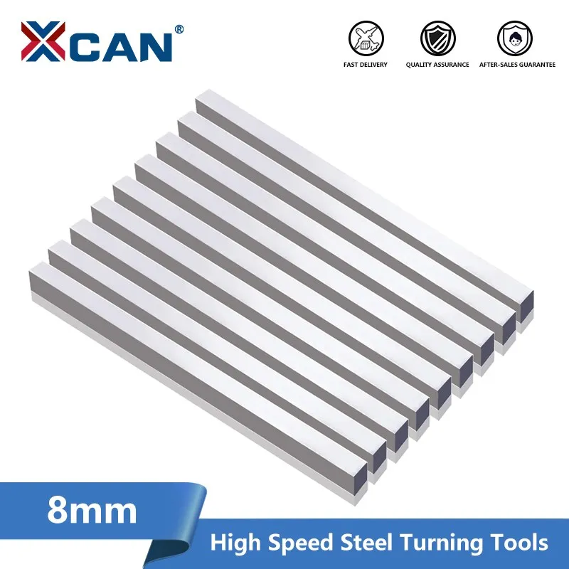 XCAN Linear Shaft Rod 8mm High Speed Steel Turning Tools CNC Lathe Turning Tool Bar White Steel Lathe Machining Tools
