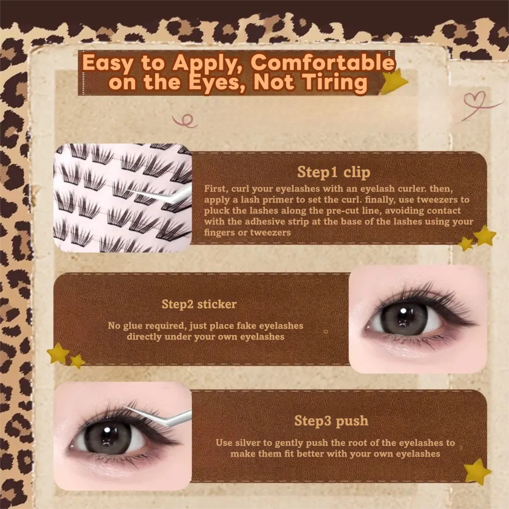 9-13mm Length False Eyelashes Natural Look Cluster Design DIY Lash Extension Kit Bond and Seal Individual Eyelashes Kit