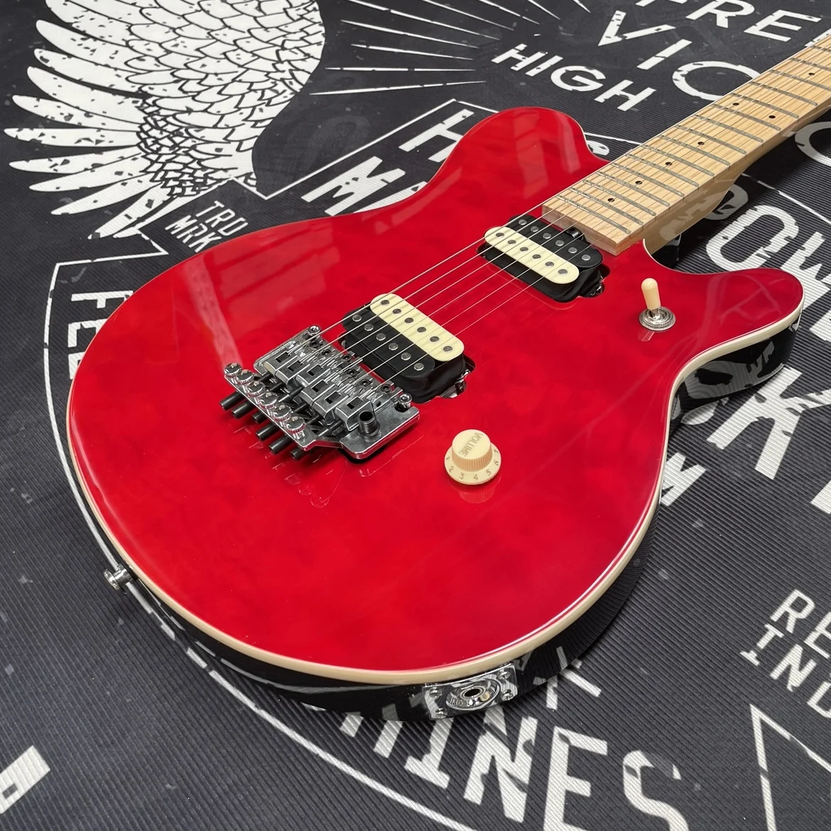 New 6-String Red Electric Guitar with Hh Pickups and Maple Fingerboard, Easy-To-Play Electric Guitarra view 3