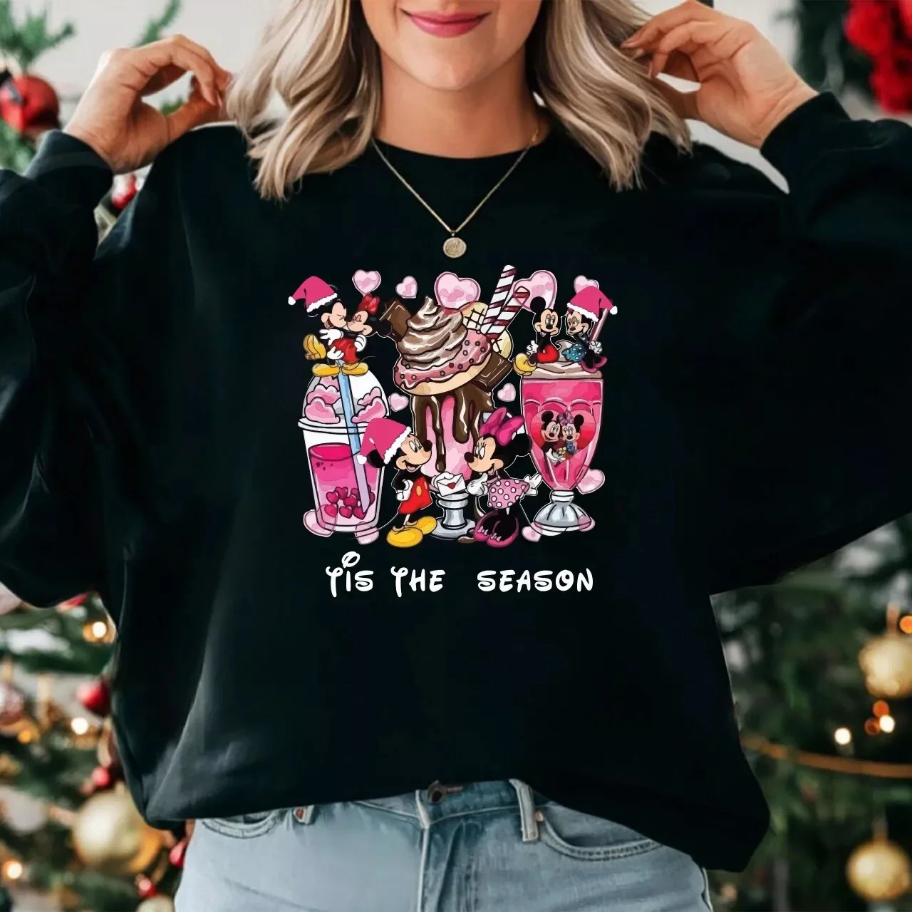 

European and American Christmas Women's Blouse Christmas Series Nutcracker Pattern Printed Long-sleeved Sweatshirt Pure Cotton