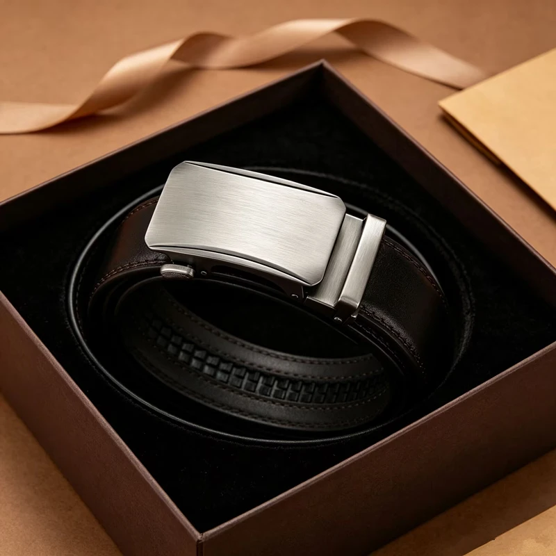 DUGARY Men Leather Belt Metal High Quality Business Fashion vintage Classic simple brand Cowskin Waist Strap Jeans Men Belt