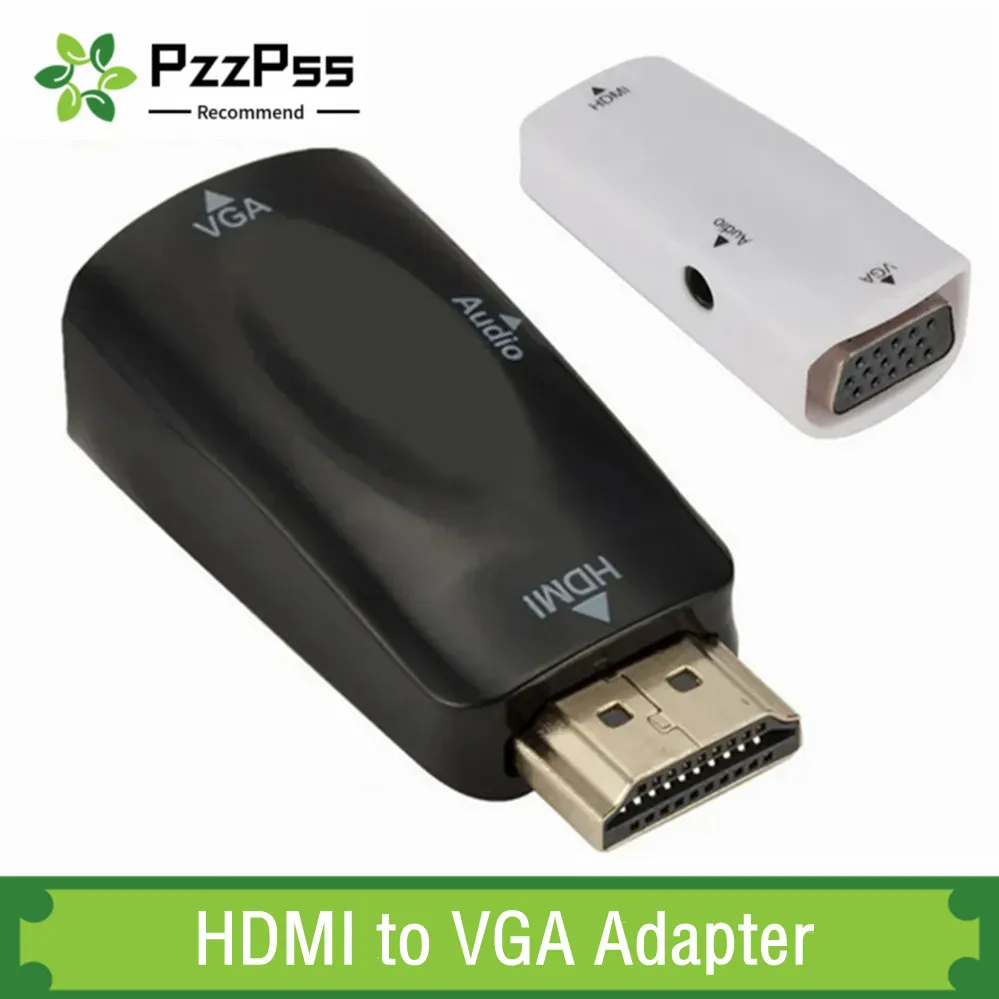 HDMI to VGA Adapter With 3.5Mm Jack Audio Cable HD 1080P HDMI Male To HDMI-compatible Female Converter For PC Laptop To Monitor