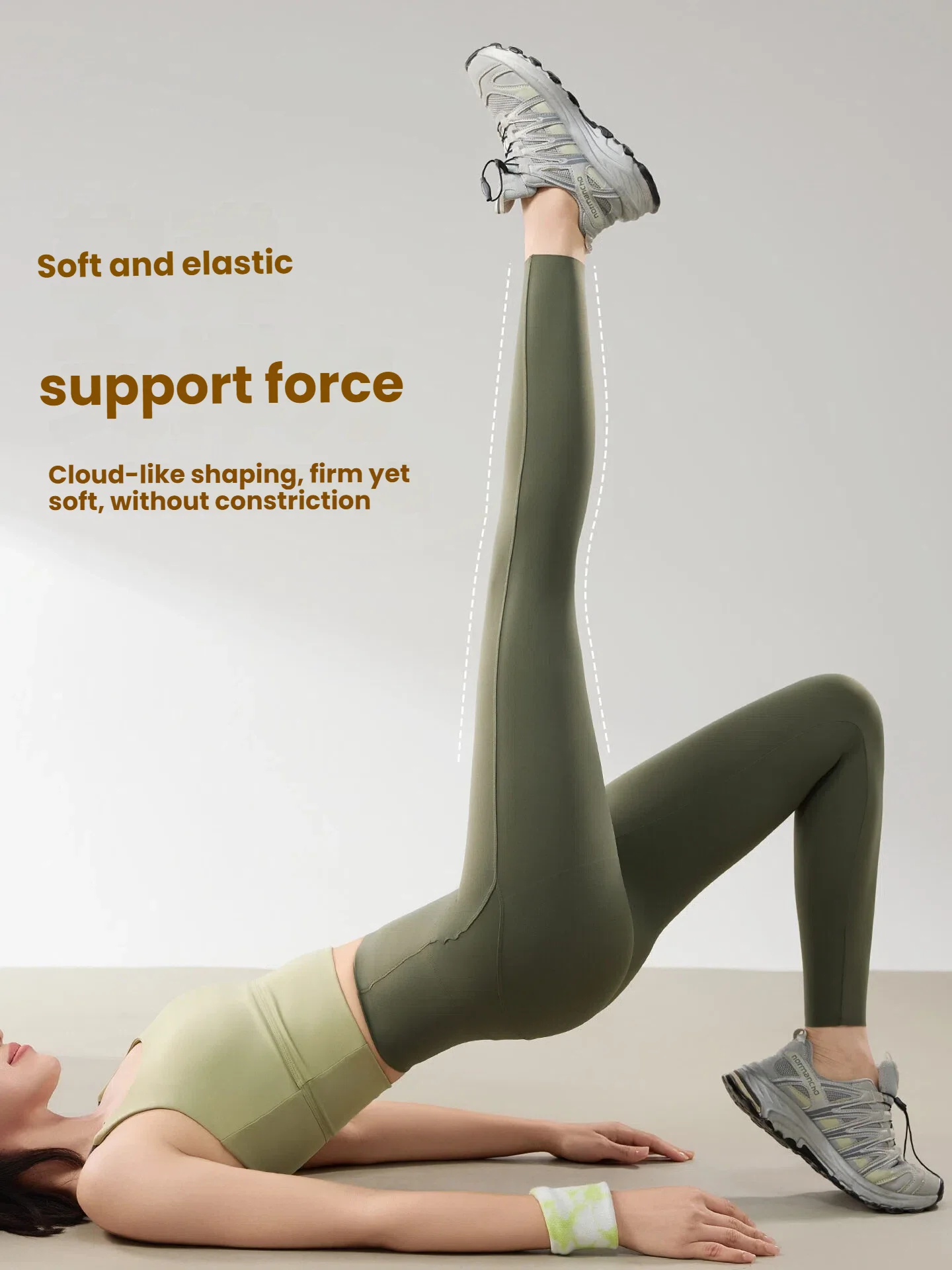 女性のサメレギンスハイウエストおなかコントロール痩身フィットネスヨガパンツ薄いバージョン秋のワークアウトレギンス女性服