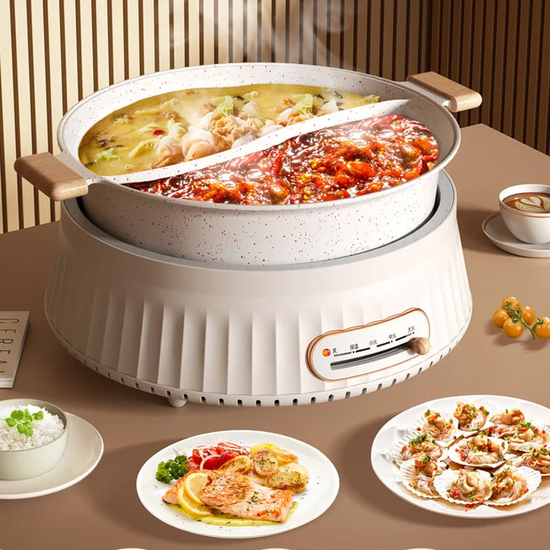 

Food Dishes Hot Pot Electric Cooker Functional Instant Noodle Soup Chinese Hot Pot Big Vegetable Cover Fondue Chinoise Cookware