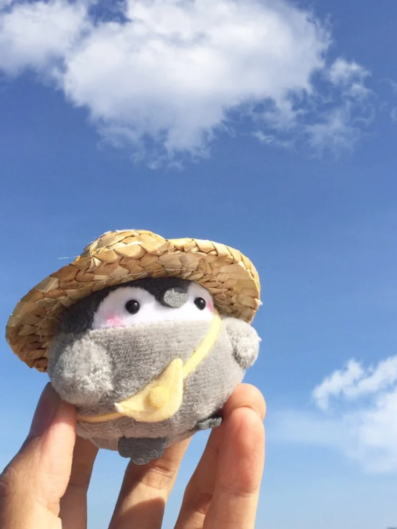 Cute  Penguin Doll Fisherman Hat Keychain Creative Gift Bag Pendant Animal Pattern Chain Installation Spring 