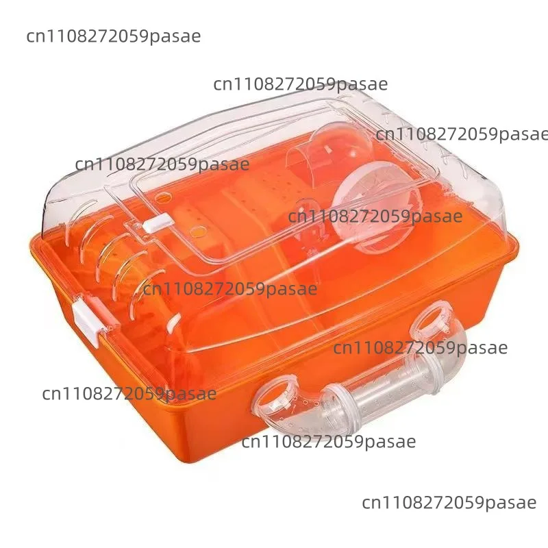 new transparent closed solid hamster cage box packaging with button closed luxury villa type environmentally friendly