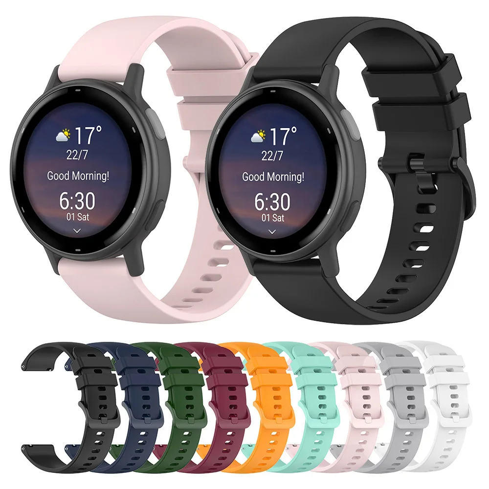 20 مللي متر 22 مللي متر سيليكون حزام ل Garmin Vivoactive 6/5 Venu Forerunner 265 25S استبدال حزام (استيك) ساعة لساعة هواوي GT5 Pro 46 مللي متر