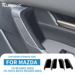 Door Side Storage Box For Mazda CX-60 CX-70 CX-80 CX-90 Car Door Handle Tray Hidden Organizer Container Silica gel Accessories