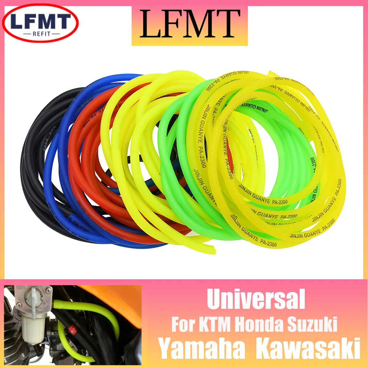 1M Motorcycle Fuel Filter Motorbike Dirt Hose Line Petrol Pipe Fuel Gas Oil Tube Cafe Racer Colorful Universal Motorcycle Parts