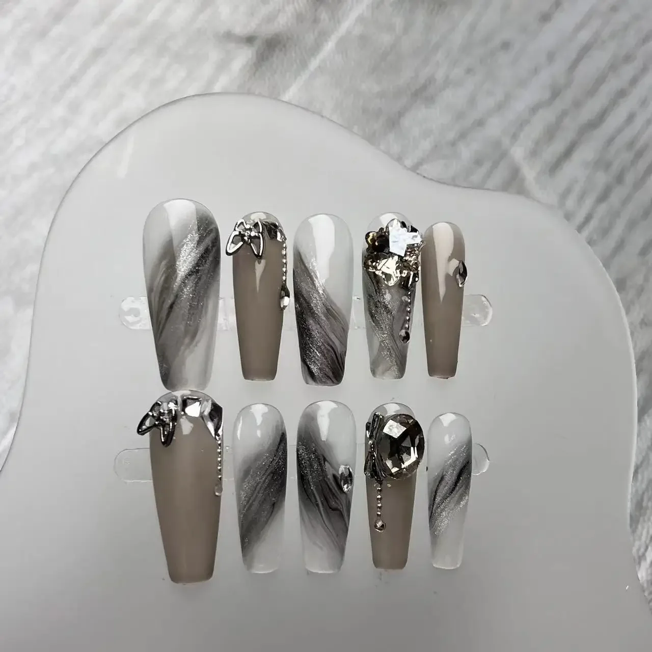 Crystal Thick Simple Three-dimensional Stack Diamond Smudge Light Year Removable Nails Hand Wearing Nail Art