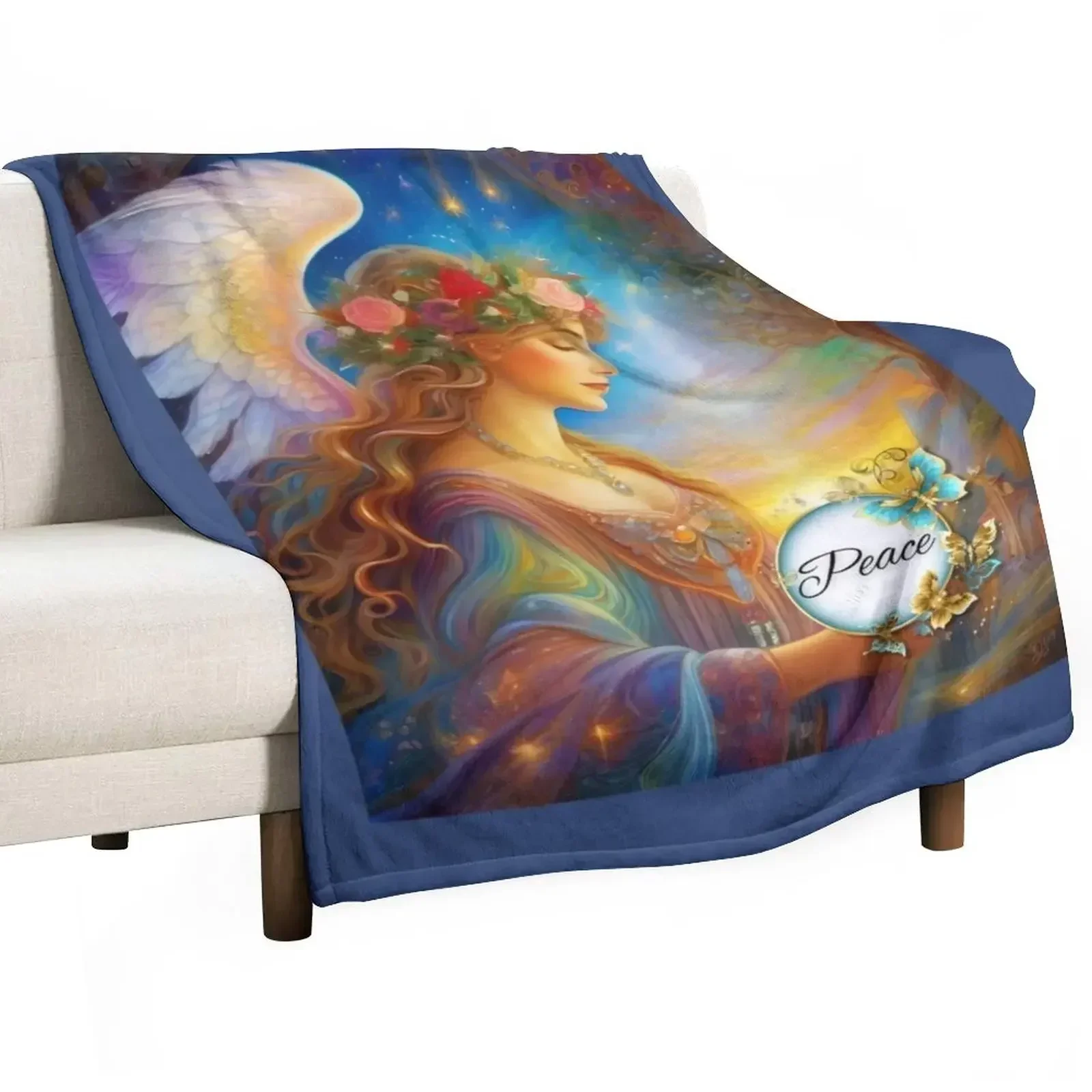 

Peace Angel Throw Blanket for winter Shaggy Blankets