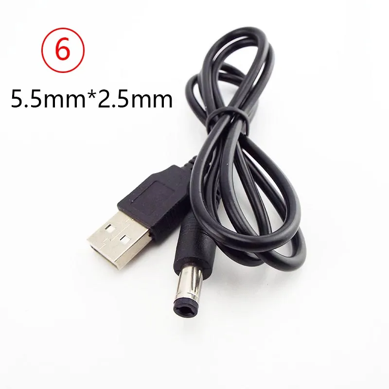 USB A maschio A DC 2.0 0.6 2.5 3.5 1.35 4.0 1.7 5.5 2.1 5.5 2.5mm spina di alimentazione Jack tipo A cavo di prolunga cavi connettore