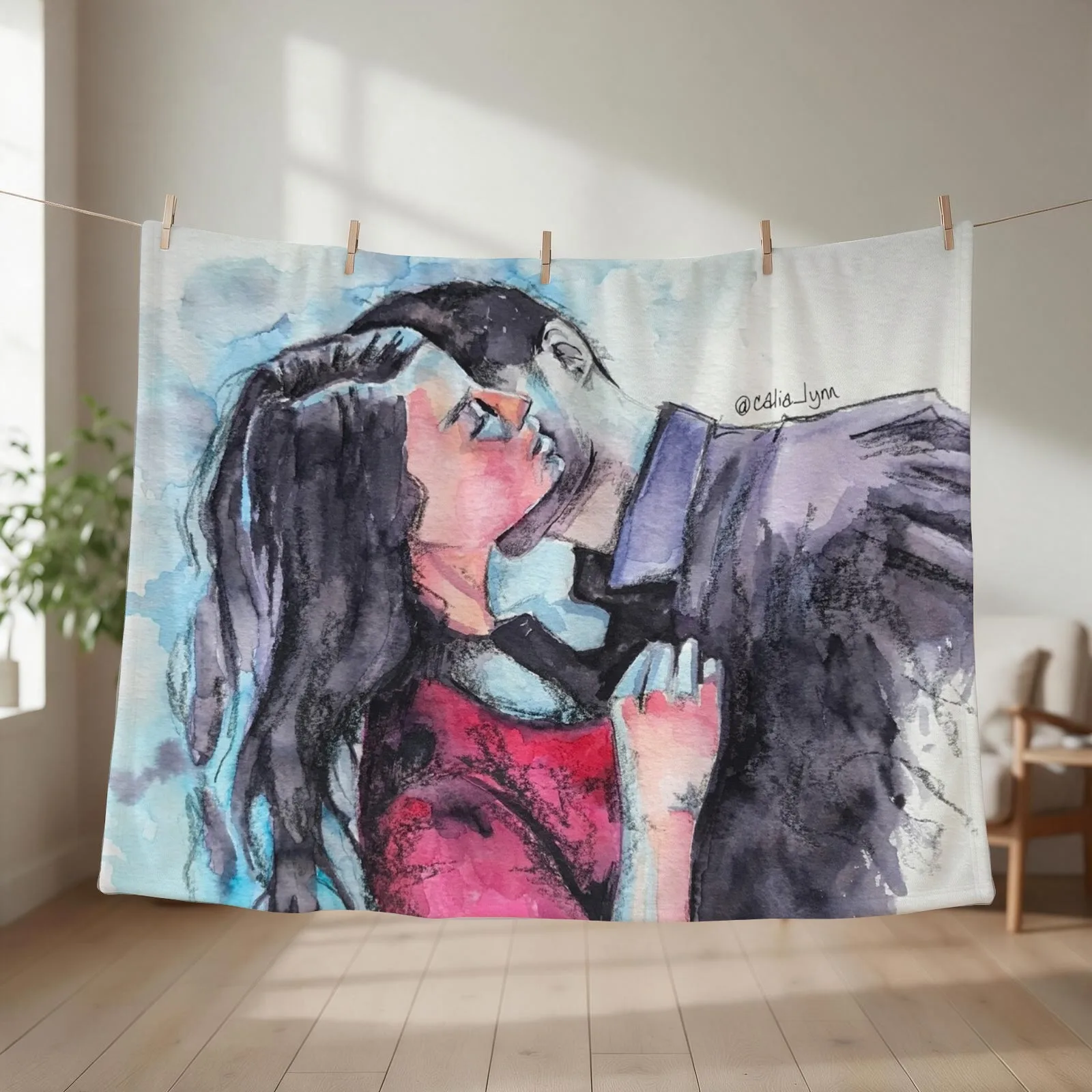 Deckerstar - Hearts Tethered Throw Blanket Soft Plaid bed plaid Weighted Thermal Blankets