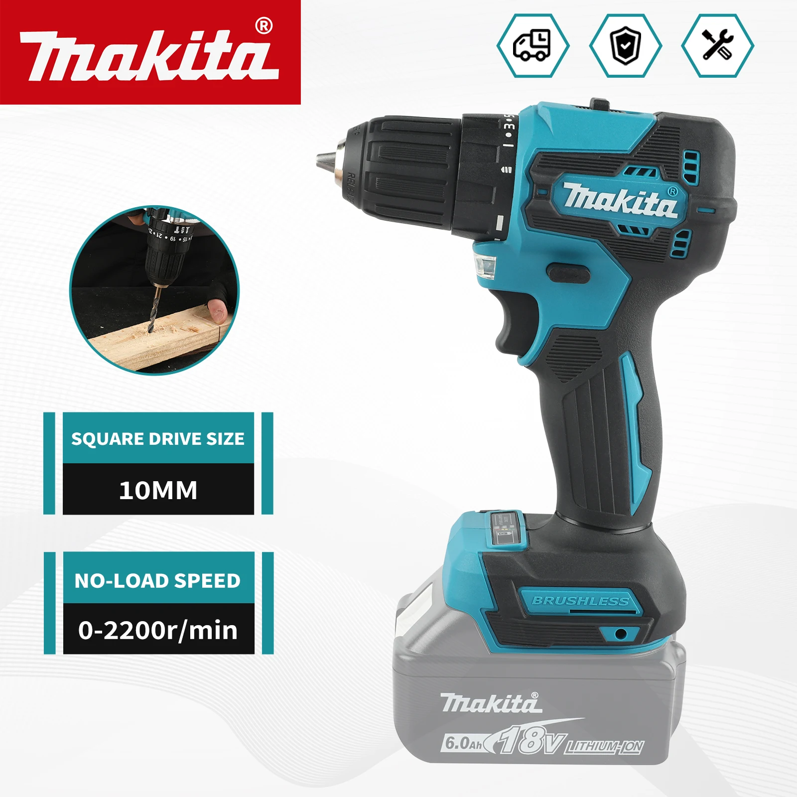 

Makita DTW485 18V Lithium Impact Wrench 280Nm Max Torque Variable Speed Trigger Ergonomic Non Slip Handle tools