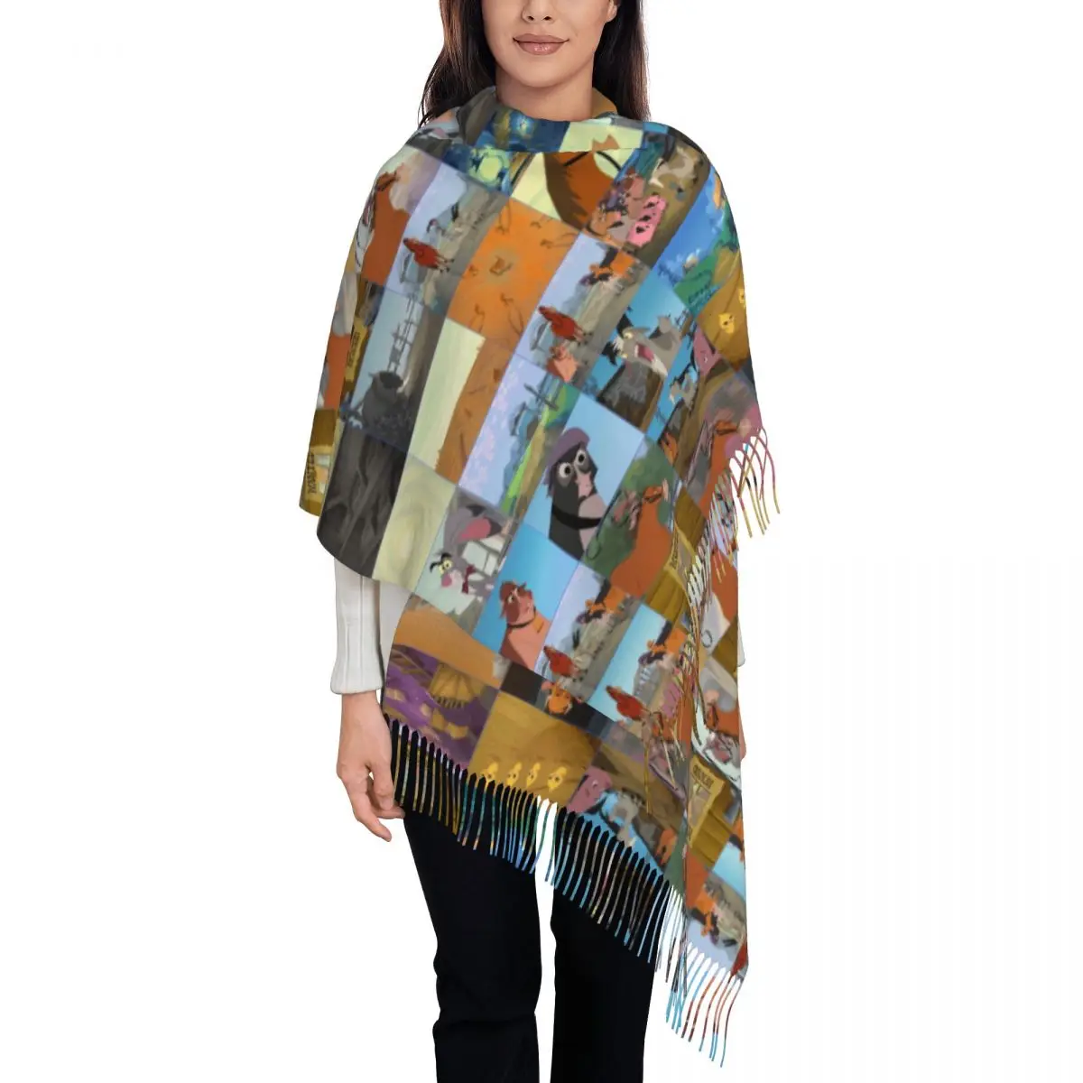 

Роскошный классический домашний шарф на заказ в аниме с кисточками, женский зимний теплый платок, женские шарфы с героями мультфильмов Anme