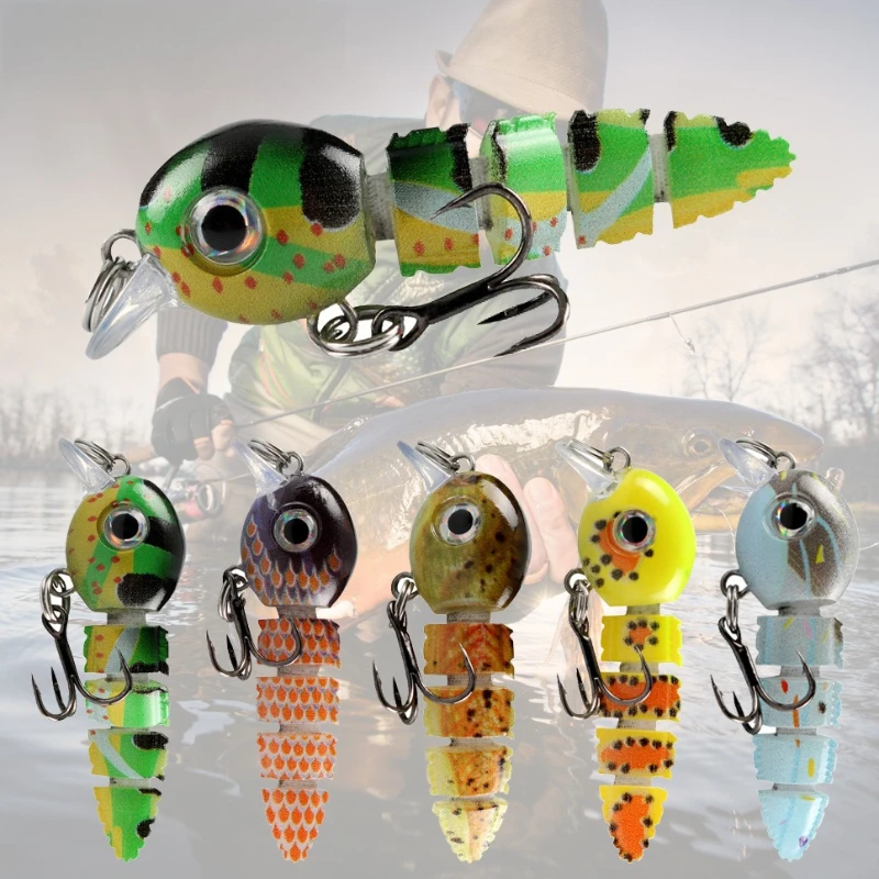

2pcs 5.5cm/4g Sinking Wobblers Multi-Section Fishing Lure Swimbait Artificial Hard Bait Crank Wobblers Tackle Multi Section Fish