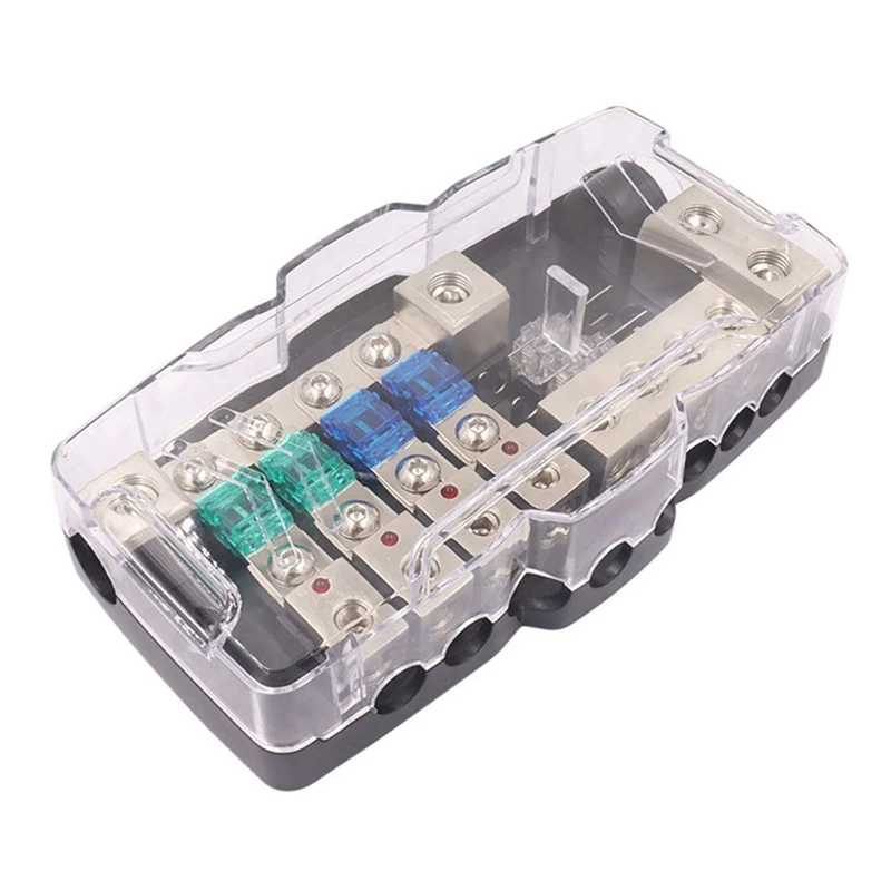 Newcar Audio Stereo Holder Fuse Block Fuse Box Car Audio Stereo Multi‑Functional 4 Way Distribution Holder For SUV ATV UTV