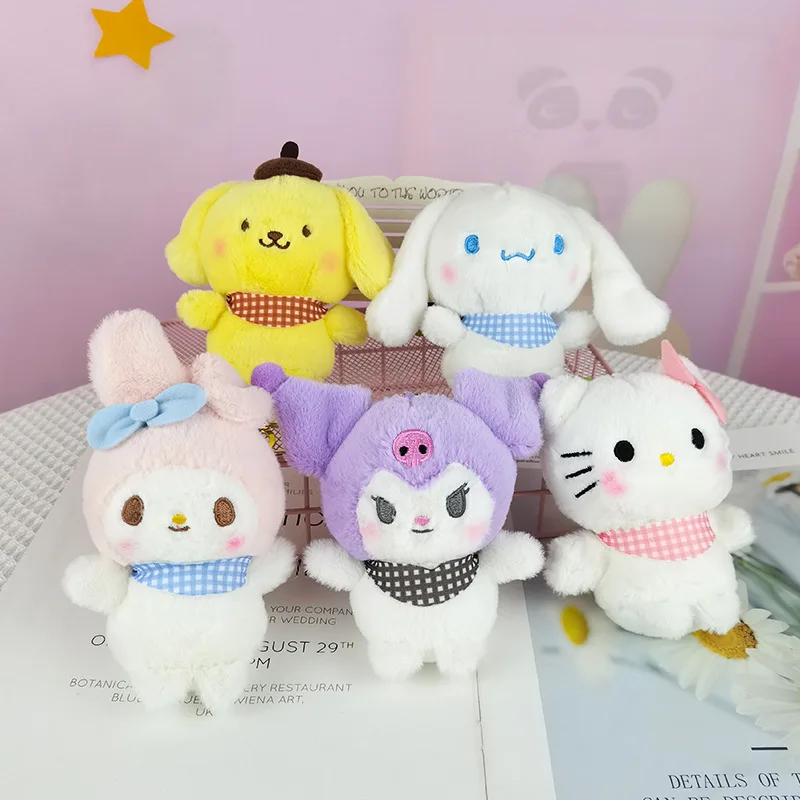 

Sanrio серия Kawaii кукла милый стиль My Melody Cinnamoroll украшение сумка брелок искусственный пом пуриновый мультяшный брелок