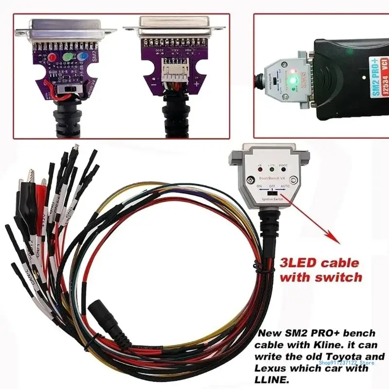 Convenient Cable Boot Benchs Cable Reliable Programmer Cable LED Switches Cable