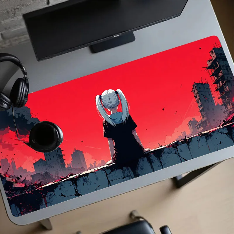 

Large Gaming Mouse Pad Girls in War Desk Mat Home Pc Accessories Computer Mouse Mat Setup Gamer Table Mat Extended playmat