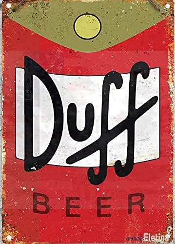 1pc Eletina twinkle Aluminum Vintage Sign Duff Beer Exterior Home bar Decoration Vintage Metal tin Sign 8 x 12 inches