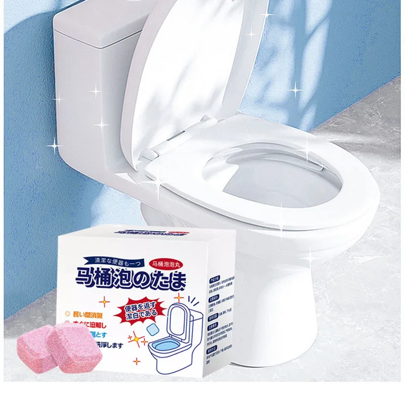 Pink Toilet Bowl Cleaning Foaming Tablets Toilet Bowl Cleaner Descaling Urine Stains De-Yellowing Deodorising Deodorising Deodor