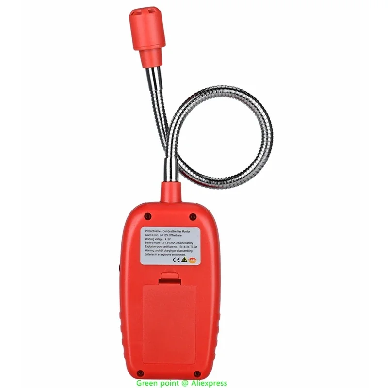 Detektor Gas mudah terbakar WT8820 genggam 5 buah Sensor sensitivitas tinggi dapat mendeteksi sedikit kebocoran Gas dengan leher angsa panjang 30cm