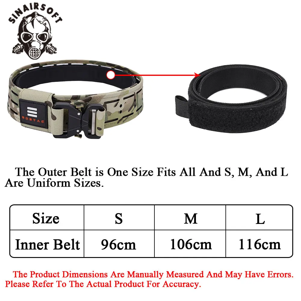 SINAIRSOFT Tactical Belt Quick Release Metal Buckle Laser MOLLE Mens Multi-camo Belts Hunting clothing Accessories