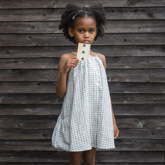 Girls Plaid Sleeveless Spaghetti Strap Dress 2022 Summer New Baby Girl Casual Loose Elastic Pockets Princess Dresses TZ106