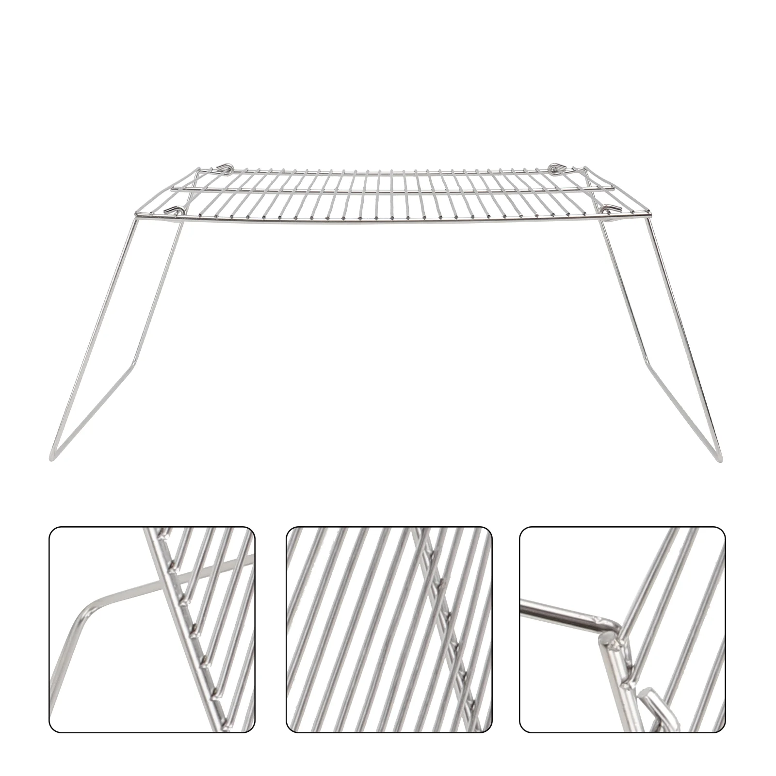 

1Pcs Portable Stainless Steel Mini Barbecue Grill Camping Outdoor Bbq Rack Firewood Burning Stand Picnic Pot Bracket Sturdy