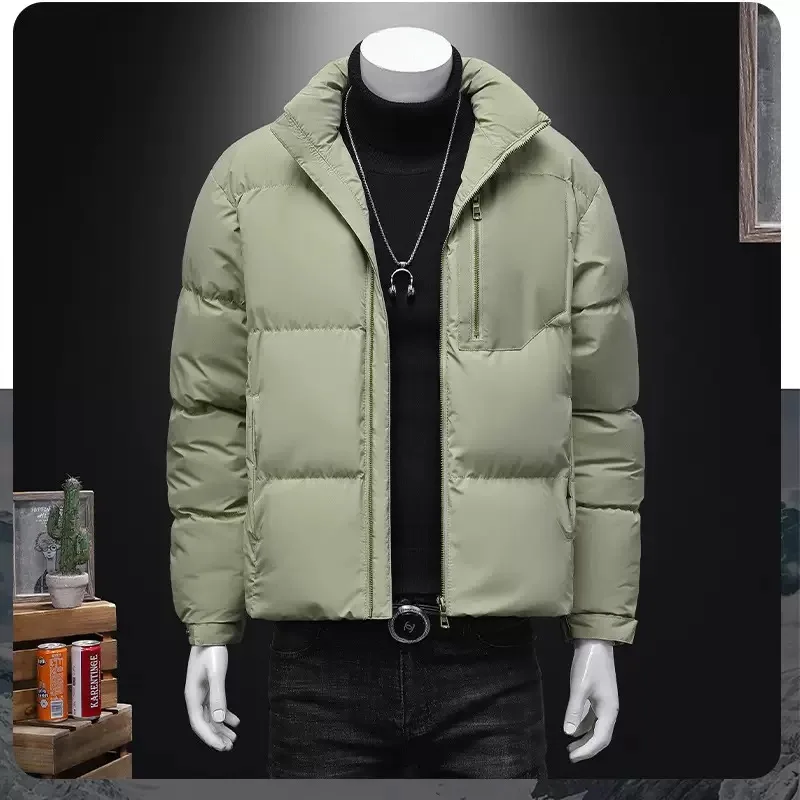 

Winter New Fashionable Solid Color Thick Warm Cotton Jacket For Men's Casual Loose Sports Plus Large Size High-Quality Jacket