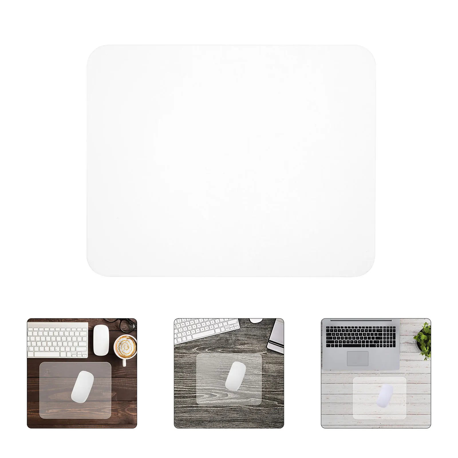 

Glass Mouse Pad Clear Hard Surface For Laptop Desk Gaming Office Accessories Nonslip Base Large Coverage Easy Clean Modern