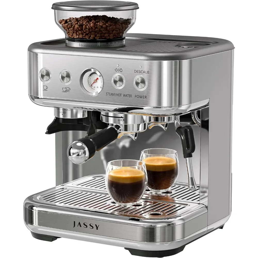 Espresso Machine 20 Bar Cappuccino Maker High Pressure Pump with Barista Coffee Grinder/Stainless Steel Milk Frother