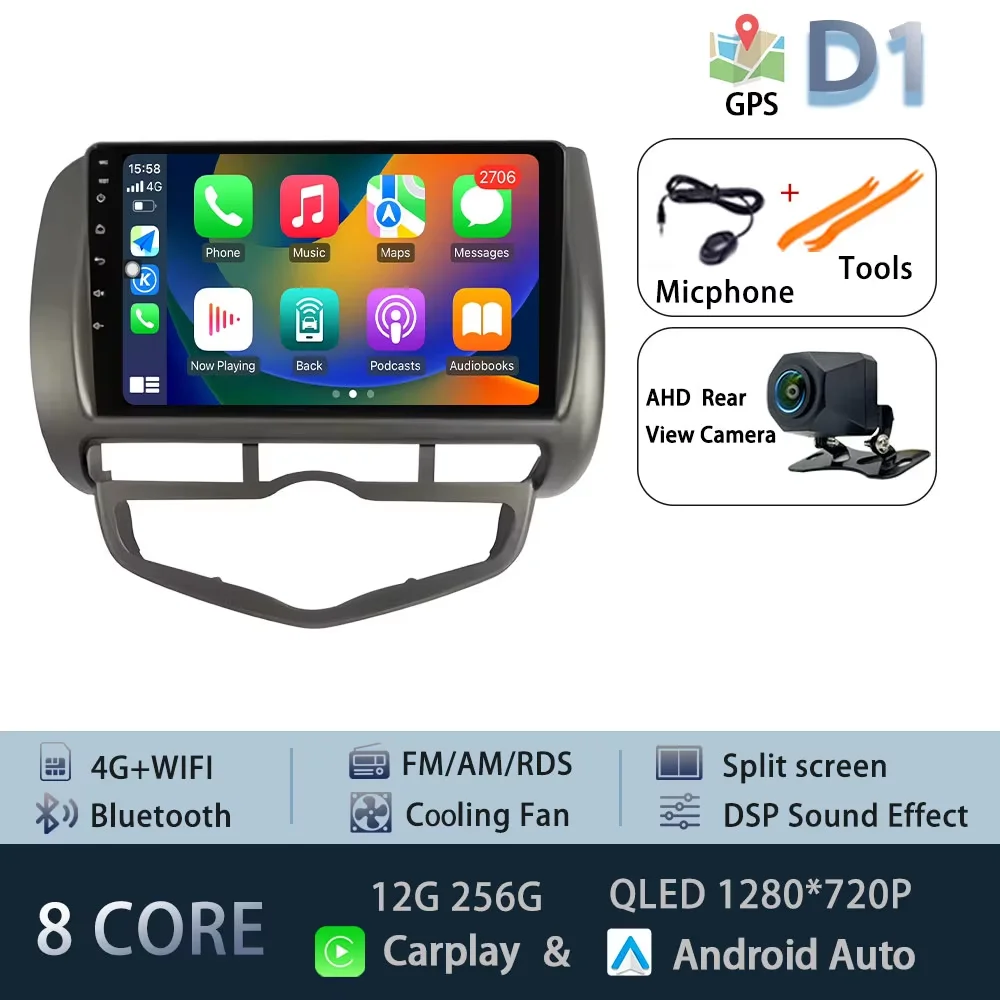 Voor Honda Fit Jazz 2002-2008 LDH RDH Autoradio Audio Mulltmedia Speler Android Intelligent Systeem GPS Navi DPS 4G Carplay WiFi