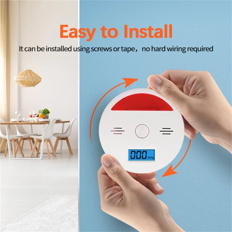 Carbon Monoxide Detector Smoke Detector Air QualitysMonitor Poisoning Warning Tool Monitoring for Office Quick Detection