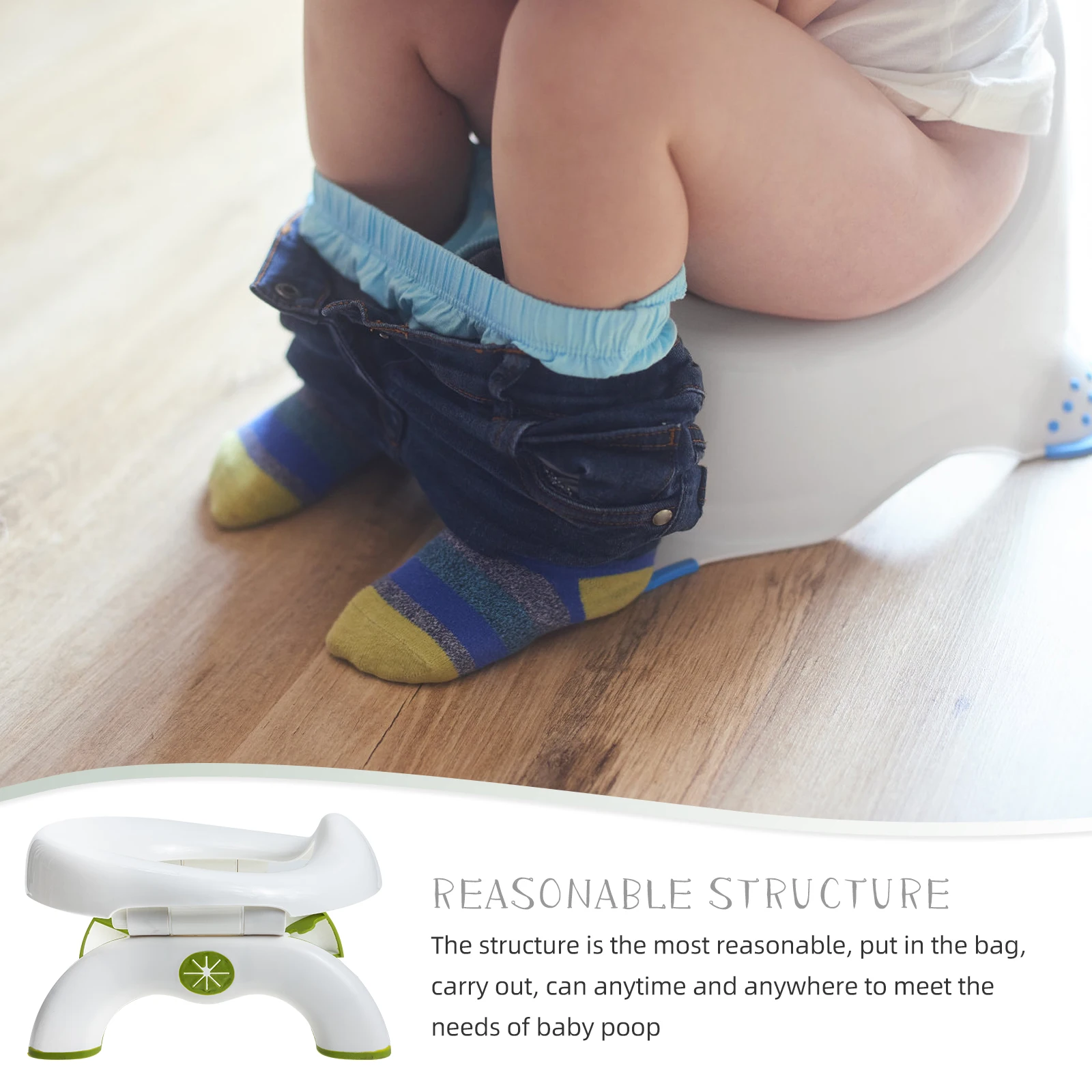 

Portable Baby Potty Chair Foldable Toilet Seat Green Travel Potty Plastic Treppe Bequeme Babytoilette