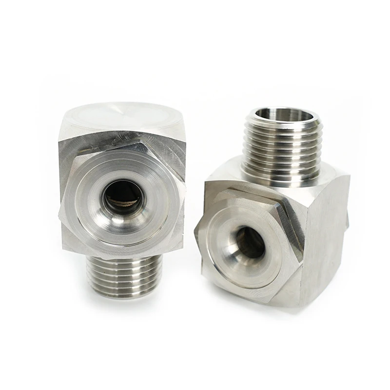 5Pcs Stainless Steel AA/A Type Corner Spray Nozzle Tangential Flow Hollow Cone Nozzle For Water Cooling Gas Scrubbing Cleaning